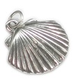 Charm i sterling silver .925 x 1 Clam Oyster skal