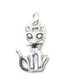 Ciondolo in argento sterling gatto .925 x 1 ciondoli gattini