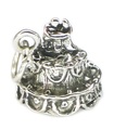 Hochzeitstorte Sterling Silber Charm .925 x 1 Hochzeiten Ehe Charms