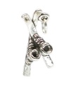 Ski mit Stiefeln Sterling Silber Charm .925 x 1 Ski Ski Charms