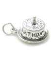 Happy Birthday Cake Sterling Silber Charm .925 x 1 Kuchen Charms