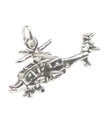 Helicóptero - Charm de plata esterlina para avión .925 x 1 Charms de helicópteros