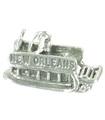 Charm de plata para barco por el río New Orleans .925 x1 Colgantes de botes de remos