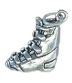 Ski boot 2D sterling silver charm pendant .925 x 1 Skiing charms