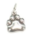 Breloque en argent sterling empreinte de patte .925 x 1 Breloques d'empreintes de pattes d'animaux de compagnie