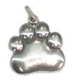 Charm de plata esterlina GRANDE con estampado de pata .925 x 1 Charms de Pet Paws Prints