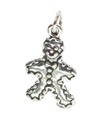 Charm de plata de ley Hombre de jengibre .925 x 1 Charms de tortas y dulces