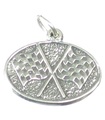 Charme de drapeaux à damier en argent sterling .925 x 1 Charmes de course de drapeau