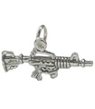 Charm de plata de ley de ametralladora .925 x 1 Charms de armas y pistolas