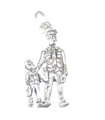 Ciondolo in argento sterling Poliziotto con ragazzo .925 x1 Police Policing charms