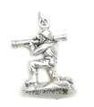 Soldat hält Raketenwerfer Sterling Silber Charm .925 x 1 Soldaten