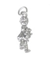 Fille tenant un ours en peluche breloque en argent sterling .925 x 1 Breloques pour filles