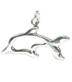 Charm de plata de ley con delfines .925 x 1 Charms de delfines