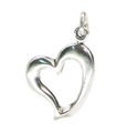 Herz Sterling Silber Charm .925 x 1 Herzen und Liebesanhänger