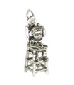 Bambino in un seggiolone charm in argento sterling .925 x 1 Sedie per la pappa