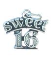 Sweet 16 Dieciséis dije de plata esterlina .925 x 1 Dijes de cumpleaños número 16