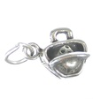 Boule de bowling dans le sac breloque en argent sterling .925 x 1 Boules sacs Bowler