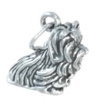 Breloque en argent sterling pour chien Yorkshire Terrier .925 x 1 Breloques pour chiens Yorkie