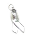 Awareness Ribbon Sterling Silver Charm. Wstążki charytatywne 925 x 1