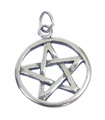 Pentacle Sterling Silber Charm .925 x 1 Pentagramm Pentagramm Anhänger