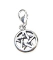 Pentacle auf Clip kleiner Sterling Silber Charm .925 x 1 Pentacles