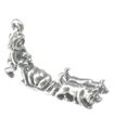 Charme de traîneau à chiens en argent sterling .925 x1 traîneaux traîneaux à chiens charmes de traîneaux