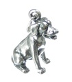 Charm de plata esterlina perro sentado .925 x 1 Charms de perros