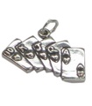 Royal Flush Poker charm i sterling silver .925 x 1 Kortspel