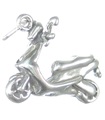 Breloque en argent sterling pour scooter à moteur .925 x 1 Breloques pour cyclomoteurs et scooters