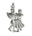 Breloque en argent sterling couple dansant .925 x 1 Breloque danseuses