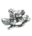 Love Birds charm i sterling silver .925 x 1 Lovebirds älskar charm