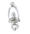 Baby i en studsare i sterling silver charm .925 x 1 Babies Bouncers berlocker