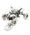 Fyrhjuling 4 -hjuls sterling silver charm .925 x 1 Quads Bikes berlocker