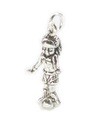 Ciondolo in argento sterling Giocatore di calcio femminile .925 x 1 Giocatori di calcio