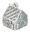 Breloque en argent sterling maison en pain d'épice .925 x 1 Breloques en pain d'épice