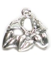 Geißblatt Blume Sterling Silber Charm .925 x 1 Honey Suckles Charms