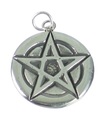 Pentagram Solidny srebrny wisiorek duży urok.925 x 1 Pentacles