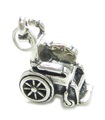 Breloque en argent sterling pour fauteuil roulant .925 x 1 Breloques pour fauteuil roulant handicapé