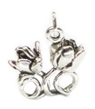 Tulpan Flower charm i sterling silver .925 x 1 Tulpan blommar charm