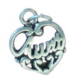 Zia cuore charm in argento sterling .925 x 1 Zie Hearts Love charms