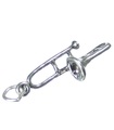 Ciondolo in argento sterling con trombone .925 x1 Ciondoli per orchestra di tromboni musicali