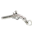 Pistol gun sterling silver charm .925 x 1 Pistols and Guns charms