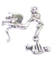 Stork med charm i sterling silver. 925 x 1 New Born Babies berlocker