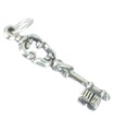 Ciondolo in argento sterling chiave vecchio stile .925 x 1 ciondoli chiavi