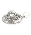 Charm de plata esterlina para sombrero de mujer .925 x 1 Charms de sombreros de señora