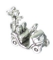 Charm de plata esterlina para carrito de golf .925 x 1 Charms de carritos de golfista de golf