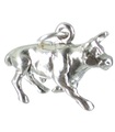 Bull i sterling silver .925 x 1 Bulls Fight Taurus Zodiac charm