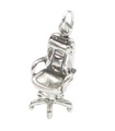 Office Chair sterling silver charm .925 x 1 offices chairs charms