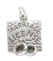 Charm de plata esterlina para licencia de matrimonio .925 x 1 Charms de boda