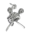 Charm de plata esterlina con casco de lacrosse y palos cruzados .925 x1 Crosse